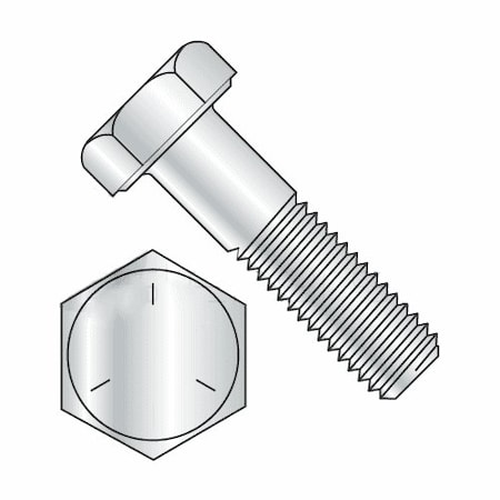 Newport Fasteners Grade 5, 1"-14 Hex Head Cap Screw, Zinc Plated Steel, 6-1/2 in L, 5 PK 880012-5